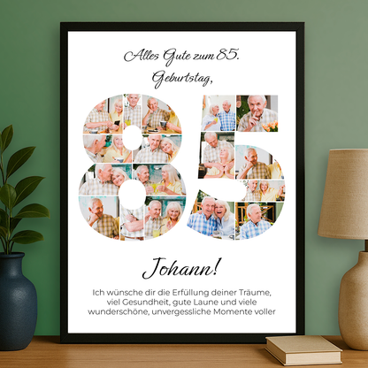 Die besten Glückwünsche zum 85. Geburtstag – personalisiertes Poster für ihn