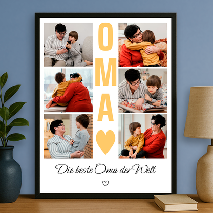 Beste Oma der Welt – personalisiertes Poster für die Oma