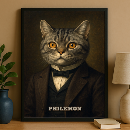 Elegante Katze - personalisiertes Poster für Katzenliebhaber