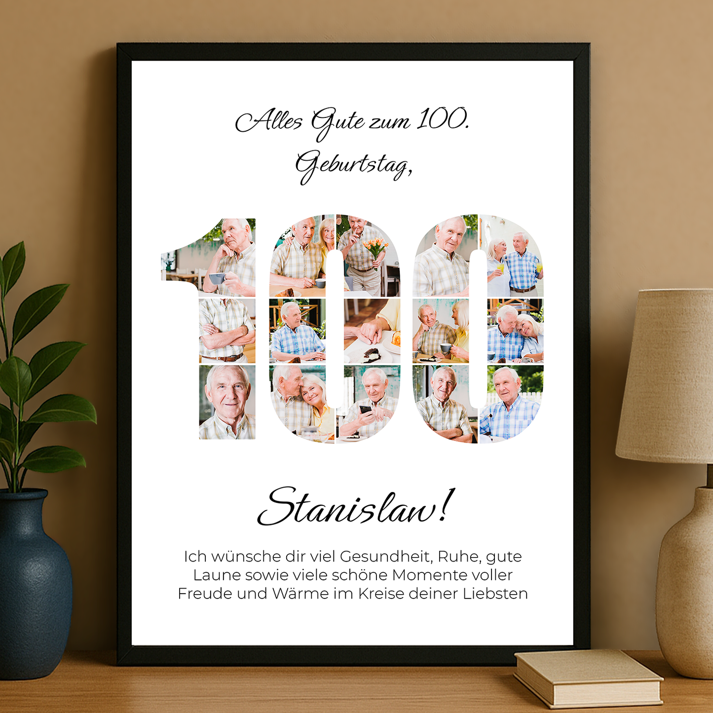 Zum 100. Geburtstag – personalisiertes Poster für Mann