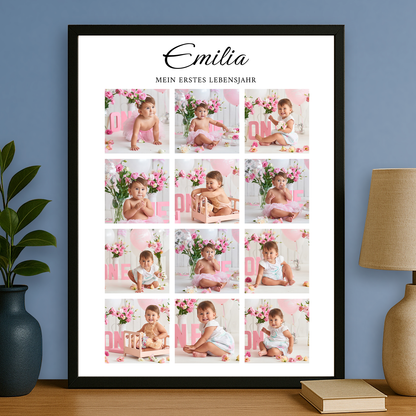 Das erste Lebensjahr – personalisiertes Poster für ein Kind