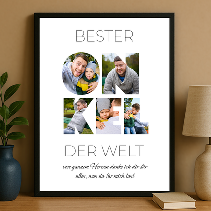 Der beste Onkel der Welt – personalisiertes Poster für den Onkel