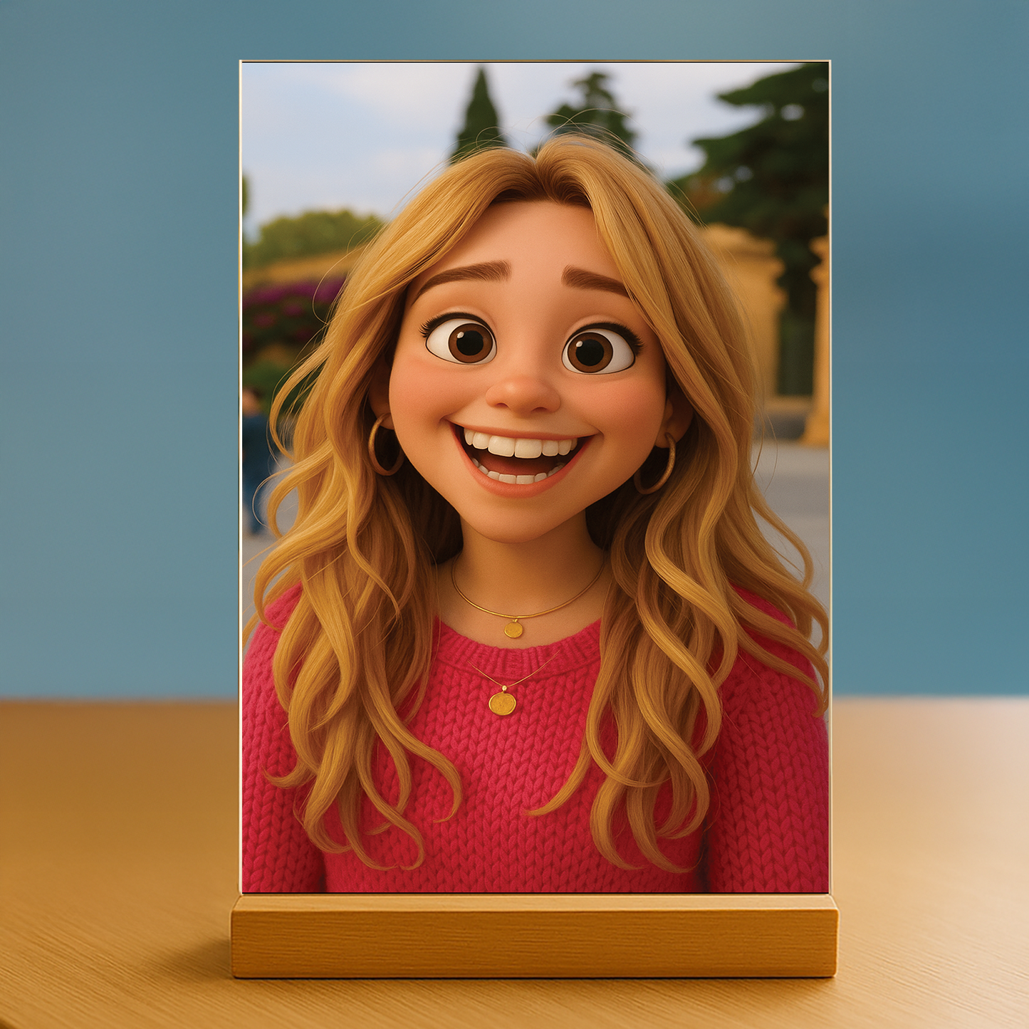 Sie im 3D-Animationsstil - Acrylglas-Porträt für sie
