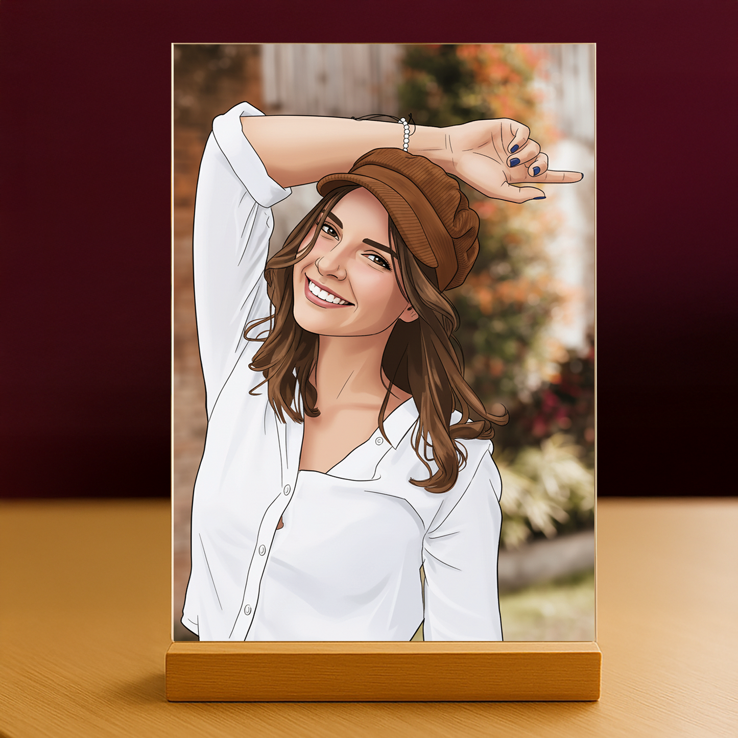 Mädchen im Cartoon-Stil - Acrylglas-Porträt für sie