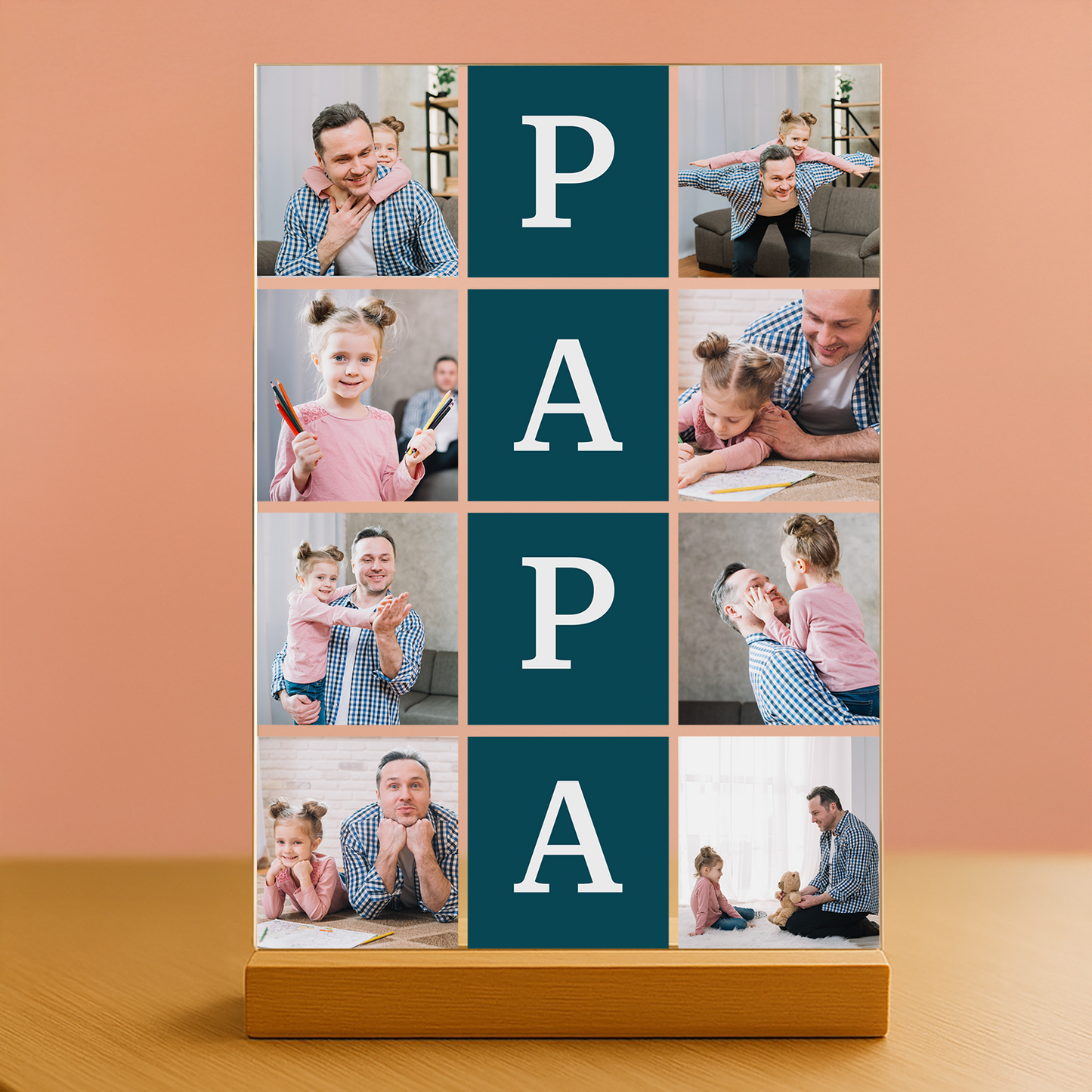 Fotocollage mit 8 Fotos – personalisierter Glasdruck