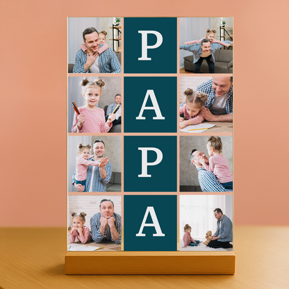 Fotocollage mit 8 Fotos – personalisierter Glasdruck