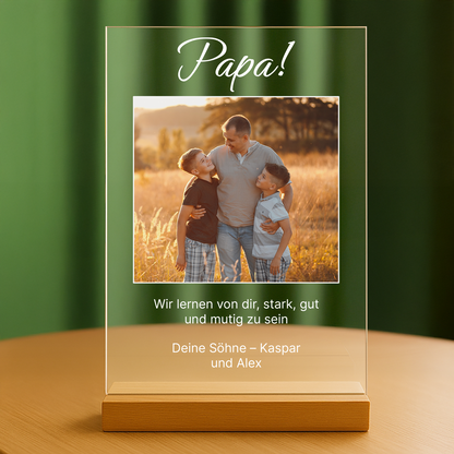 Papa! - personalisierter Glasdruck