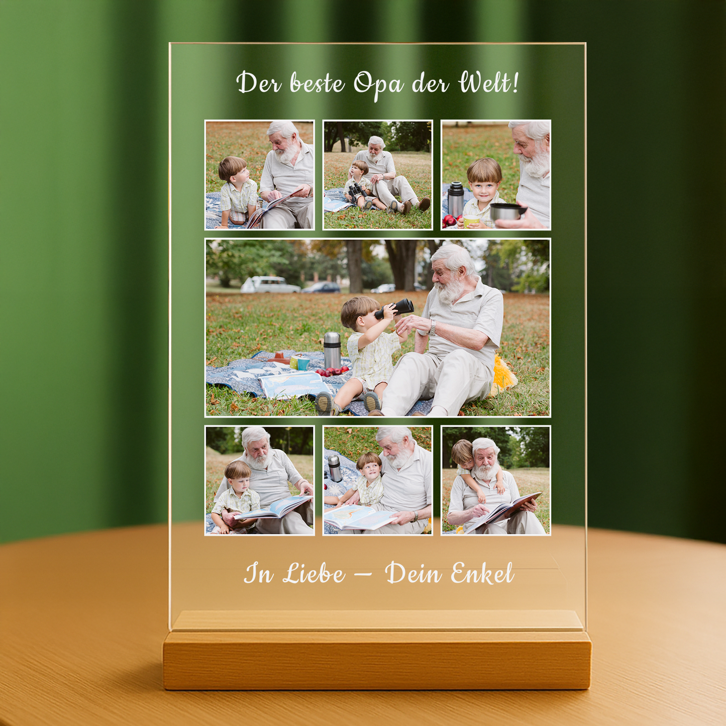 Bester Opa der Welt – personalisierter Glasdruck für Opa