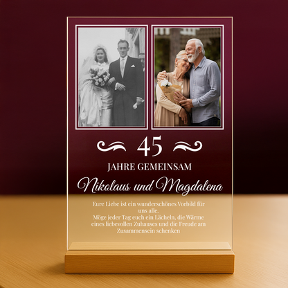 Hochzeitstag der Großeltern – personalisierter Glasdruck