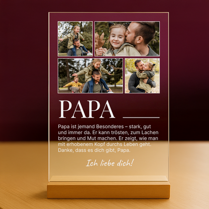Definition des Wortes PAPA – personalisierter Glasdruck