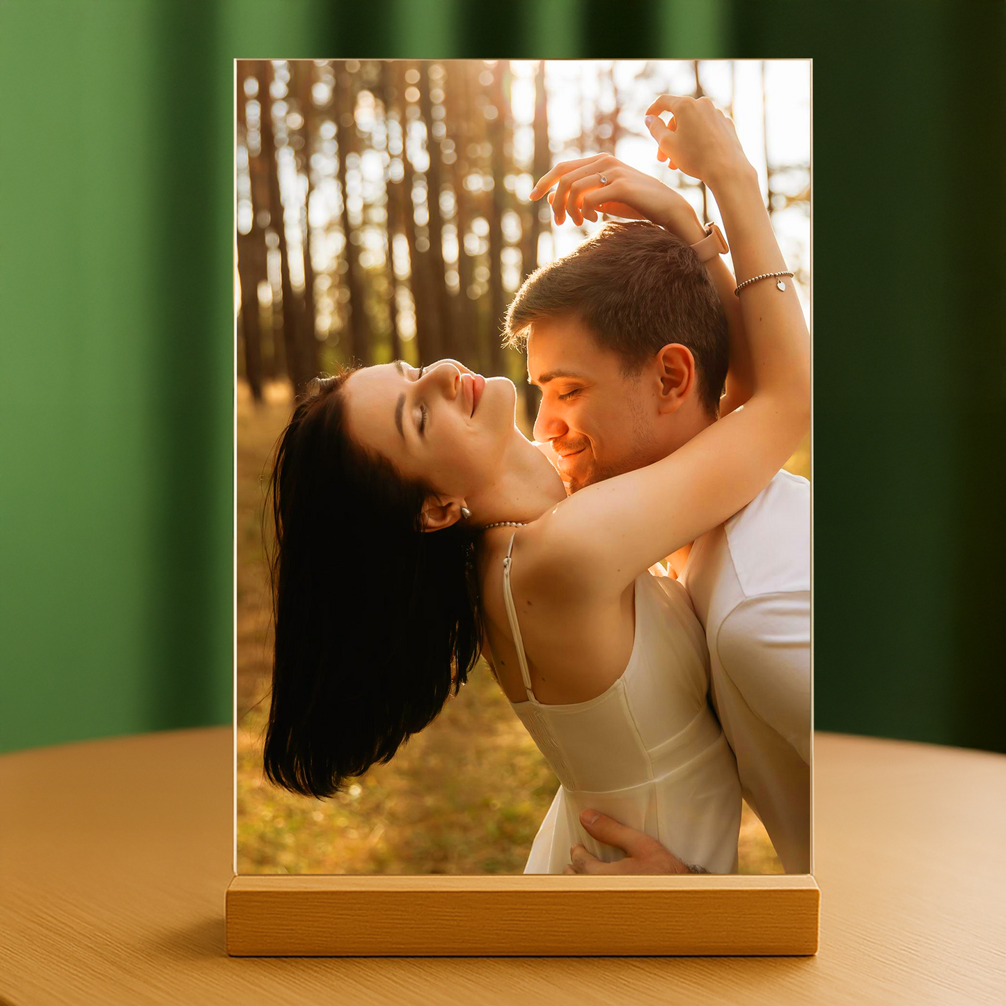 Gemeinsames Foto der Verliebten – personalisierter Druck auf Glas für Paare