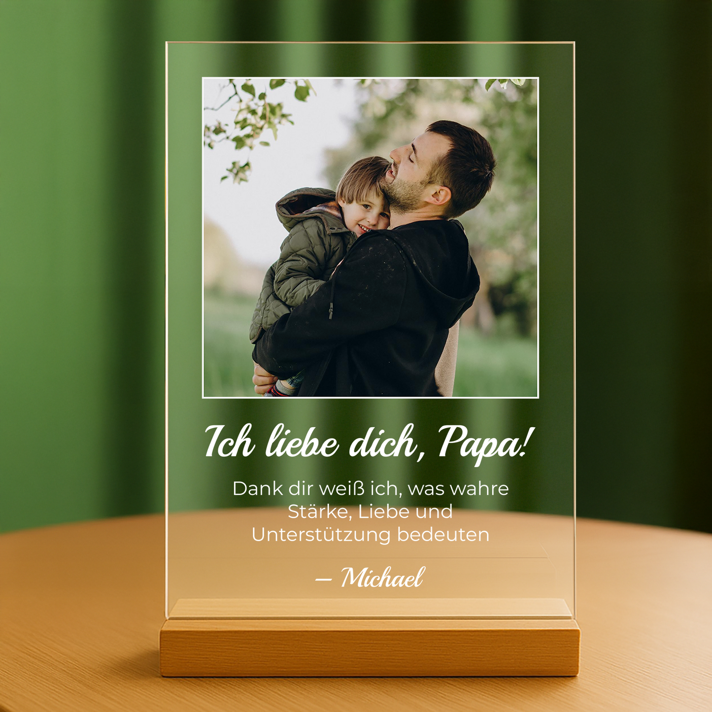Dankeschön für Papa – personalisierter Glasdruck