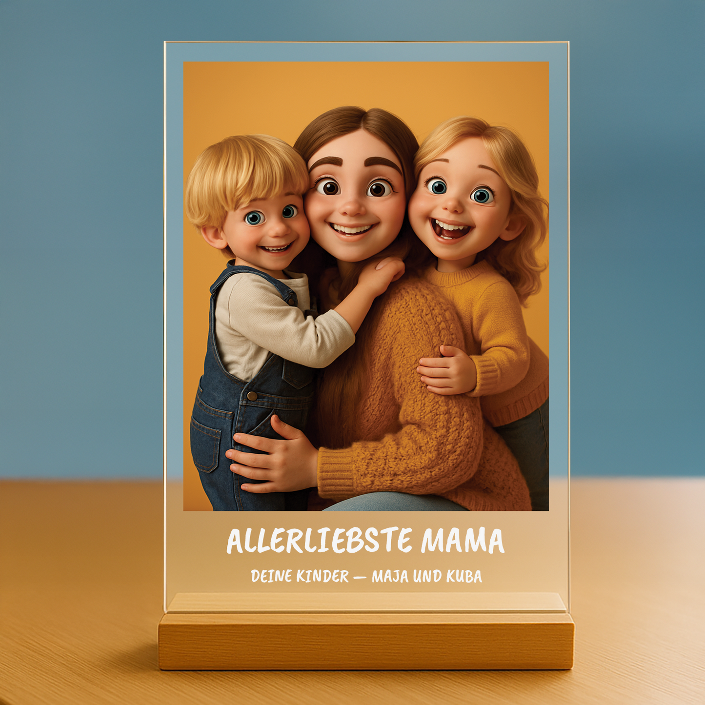 Comic-Porträt auf Acrylglas – Geschenk zum Muttertag