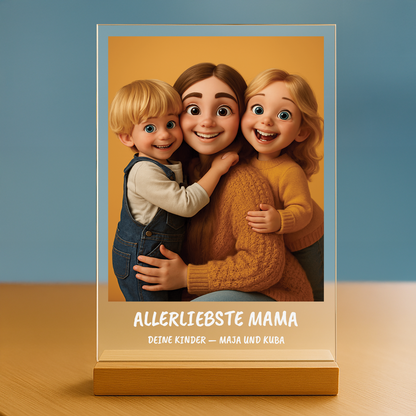 Comic-Porträt auf Acrylglas – Geschenk zum Muttertag