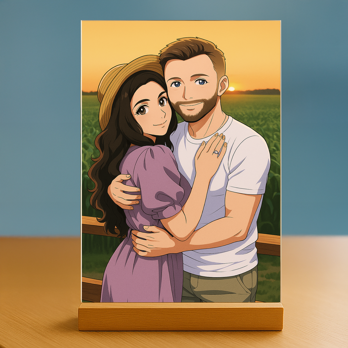 Paar im Anime-Stil - Acrylglas-Porträt für Paare