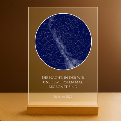Unsere Sternenkarte – personalisierter Druck auf Glas