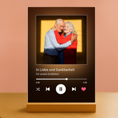 Mit Liebe und Dankbarkeit für Großeltern – personalisierter Druck auf Glas für Großeltern