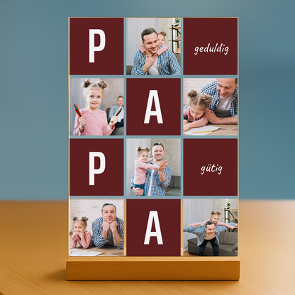 Guter und geduldiger Papa – personalisierter Glasdruck