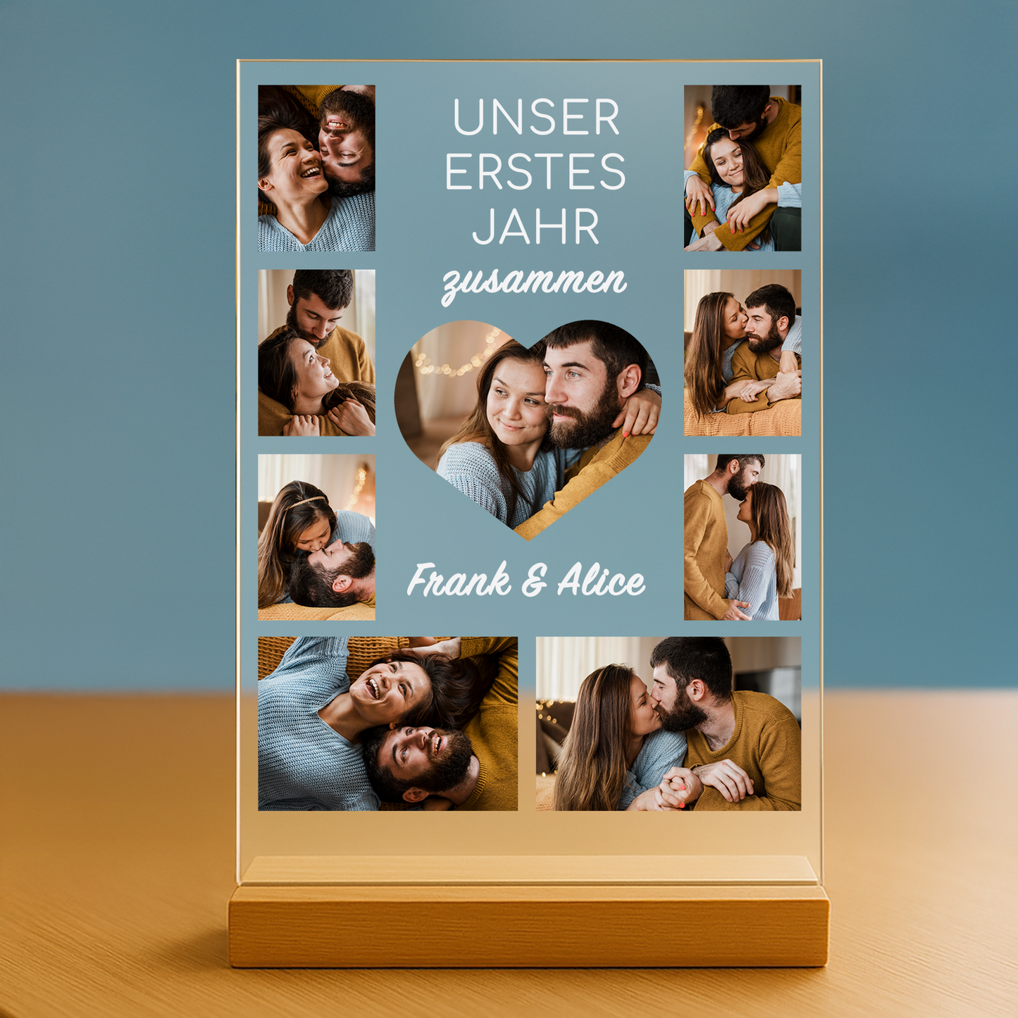 Das erste gemeinsame Jahr – personalisierter Druck auf Glas
