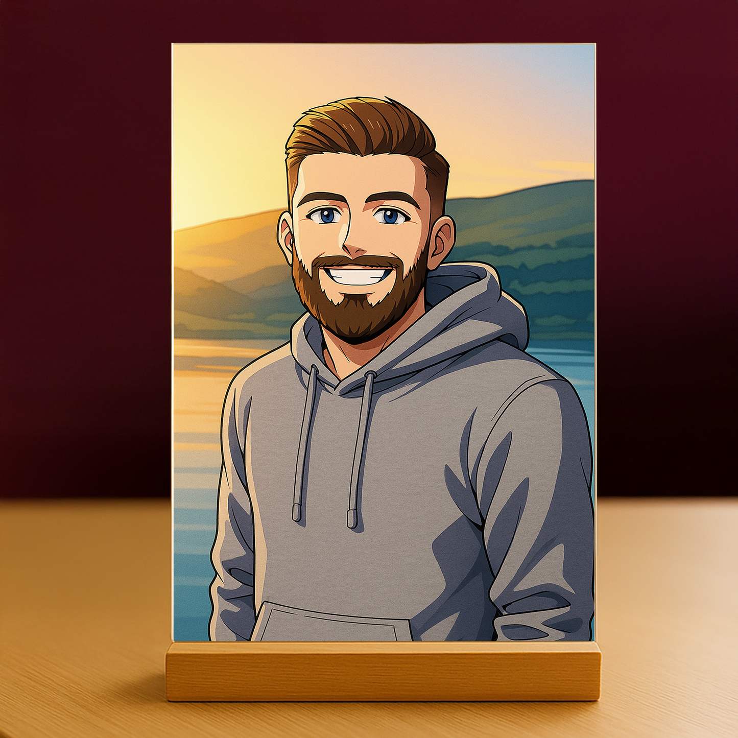 Junge im Anime-Stil - Acrylglas Porträt für Mann