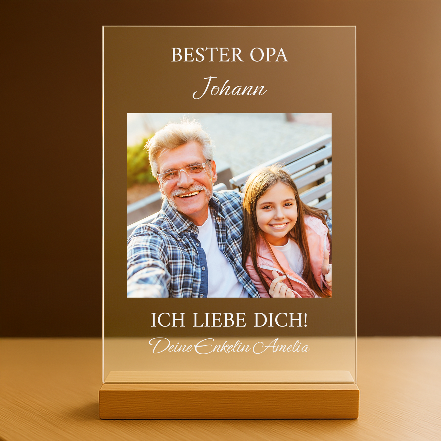 Bester Opa – personalisierter Glasdruck für den Opa