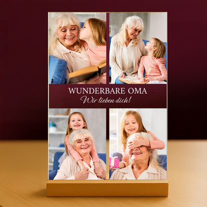 Unglaubliche Oma – personalisierter Glasdruck für die Oma