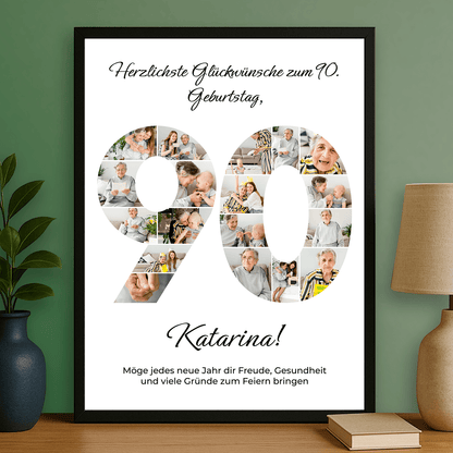Glückwünsche zum 90. Geburtstag – personalisiertes Poster für die Oma - Emmygift.de