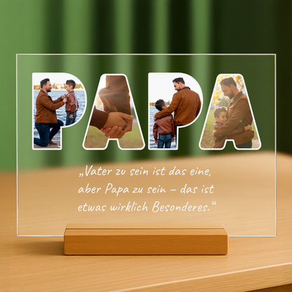 Fotocollage PAPA – personalisierter Glasdruck