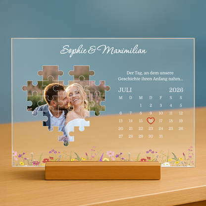 Unsere Geschichte in Puzzleteilen – personalisierter Acrylglasdruck für Paare
