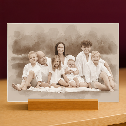 Familie im Coffee-Stil - Acrylglas-Porträt für Eltern