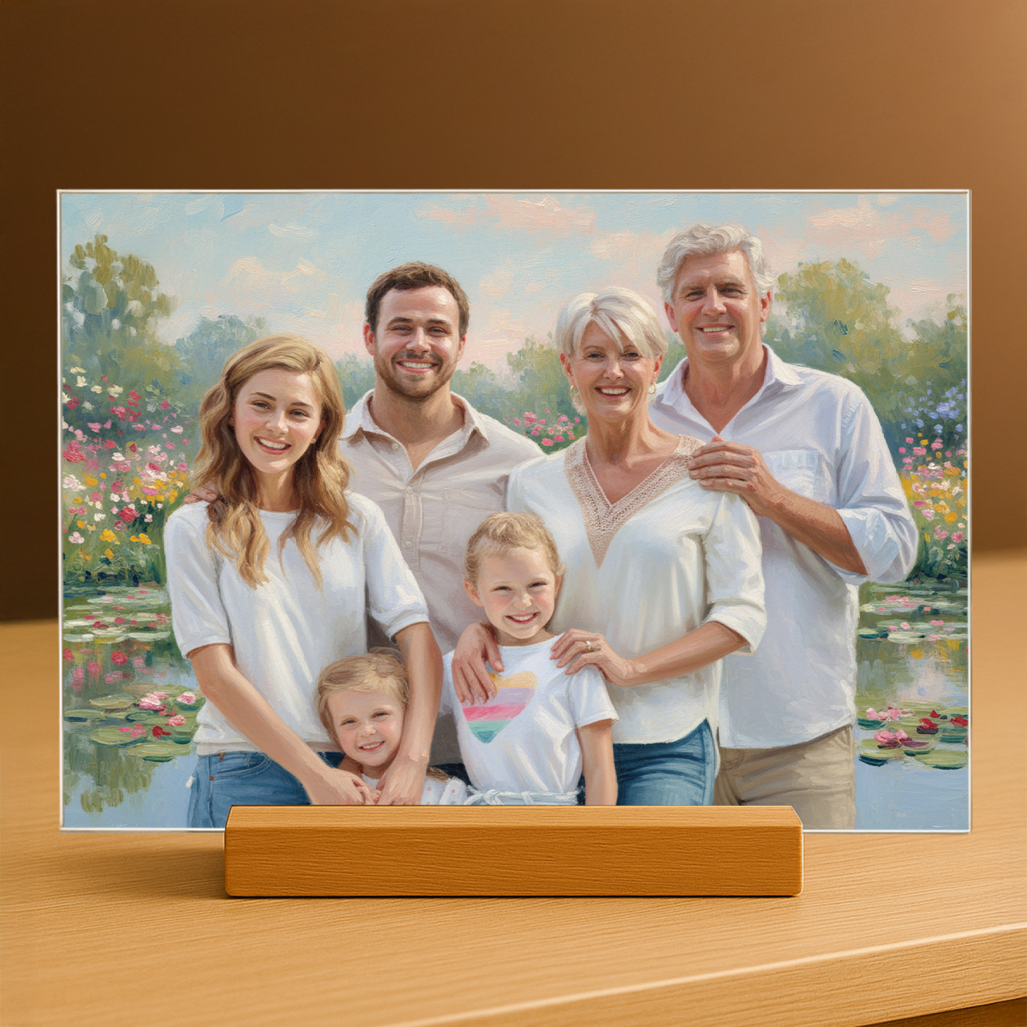 Die ganze Familie im Impressionenstil – Acrylglas Porträt für Eltern