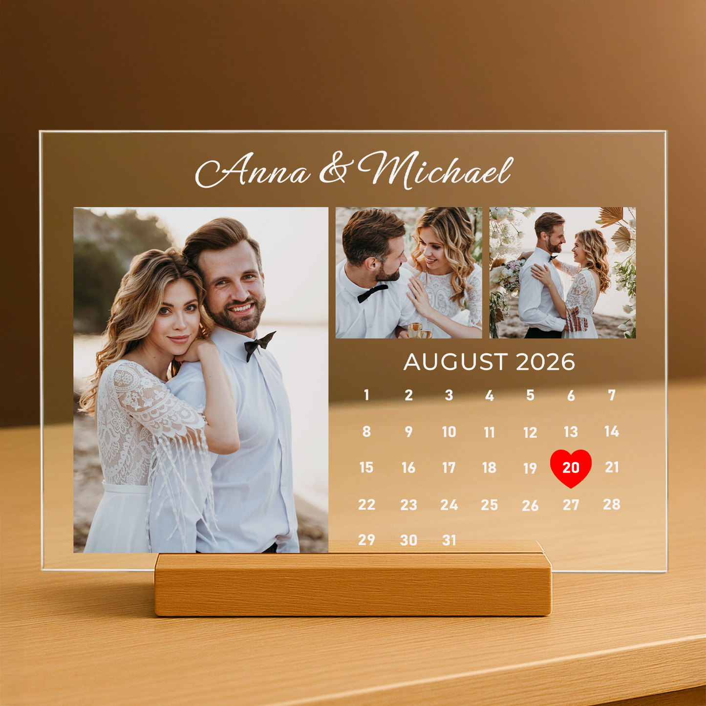Hochzeitsandenken – personalisierter Druck auf Glas für Paare