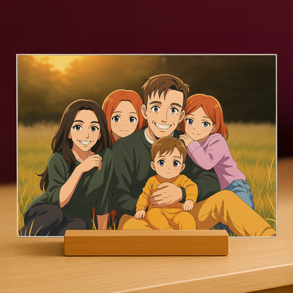 Familie wie aus einem Anime - Acrylglas Porträt für Eltern