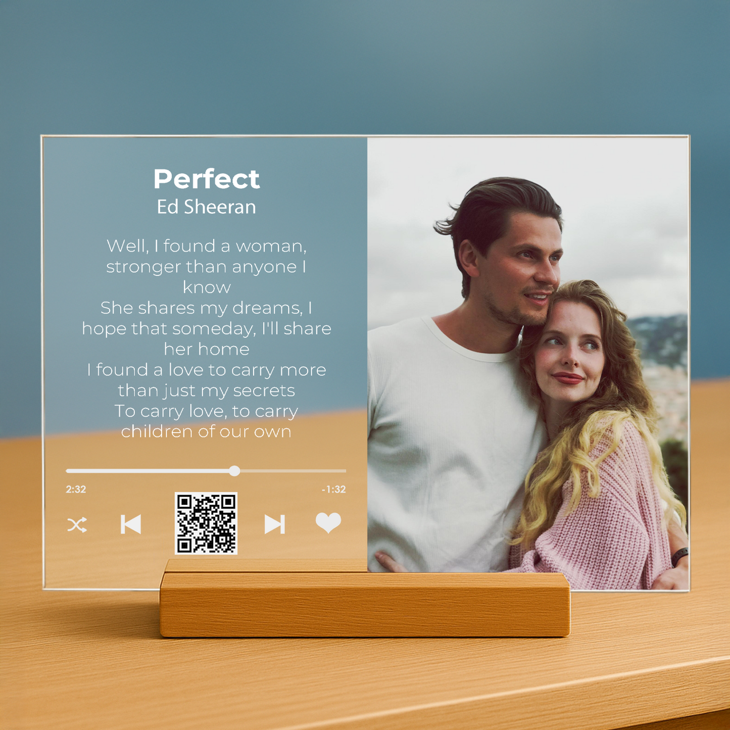 Unser Lied – Foto + Text – personalisierter Druck auf Glas