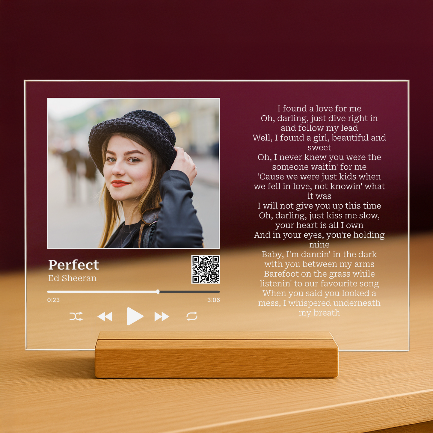 Lied für sie – personalisierter Glasdruck