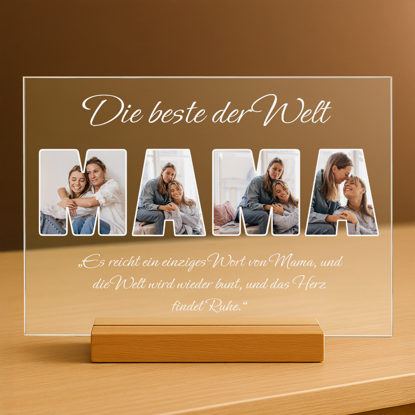 Die beste Mutter der Welt Fotos + Text – personalisierter Druck auf Glas für die Mutter