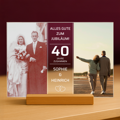 Alles Gute zum 40. Jahrestag – personalisierter Druck auf Glas
