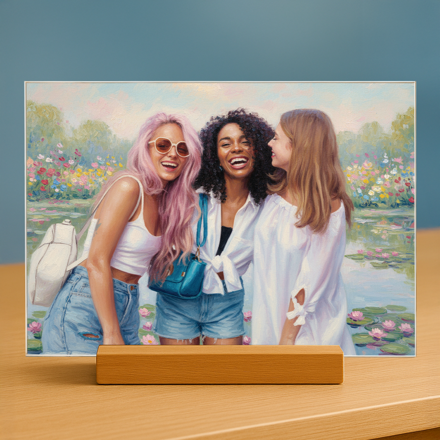 Freundinnen im Monet-Stil - Acrylglas-Porträt für eine Freundin
