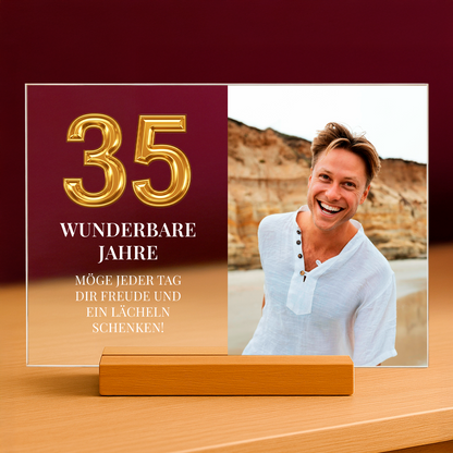 35 wunderbare Jahre – Personalisiertes Acrylglasbild für ihn