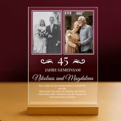 Hochzeitstag der Großeltern – personalisierter Glasdruck - Emmygift.de