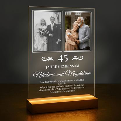 Hochzeitstag der Großeltern – personalisierter Glasdruck - Emmygift.de
