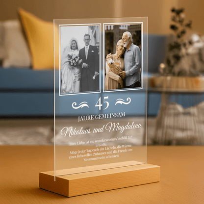 Hochzeitstag der Großeltern – personalisierter Glasdruck - Emmygift.de