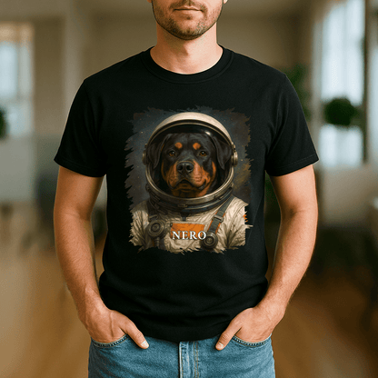 Hund als Astronaut – Herren-T-Shirt mit Aufdruck für Hundefans - Emmygift.de