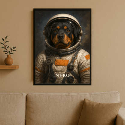 Hund als Astronaut – personalisiertes Poster für Hundefreunde - Emmygift.de