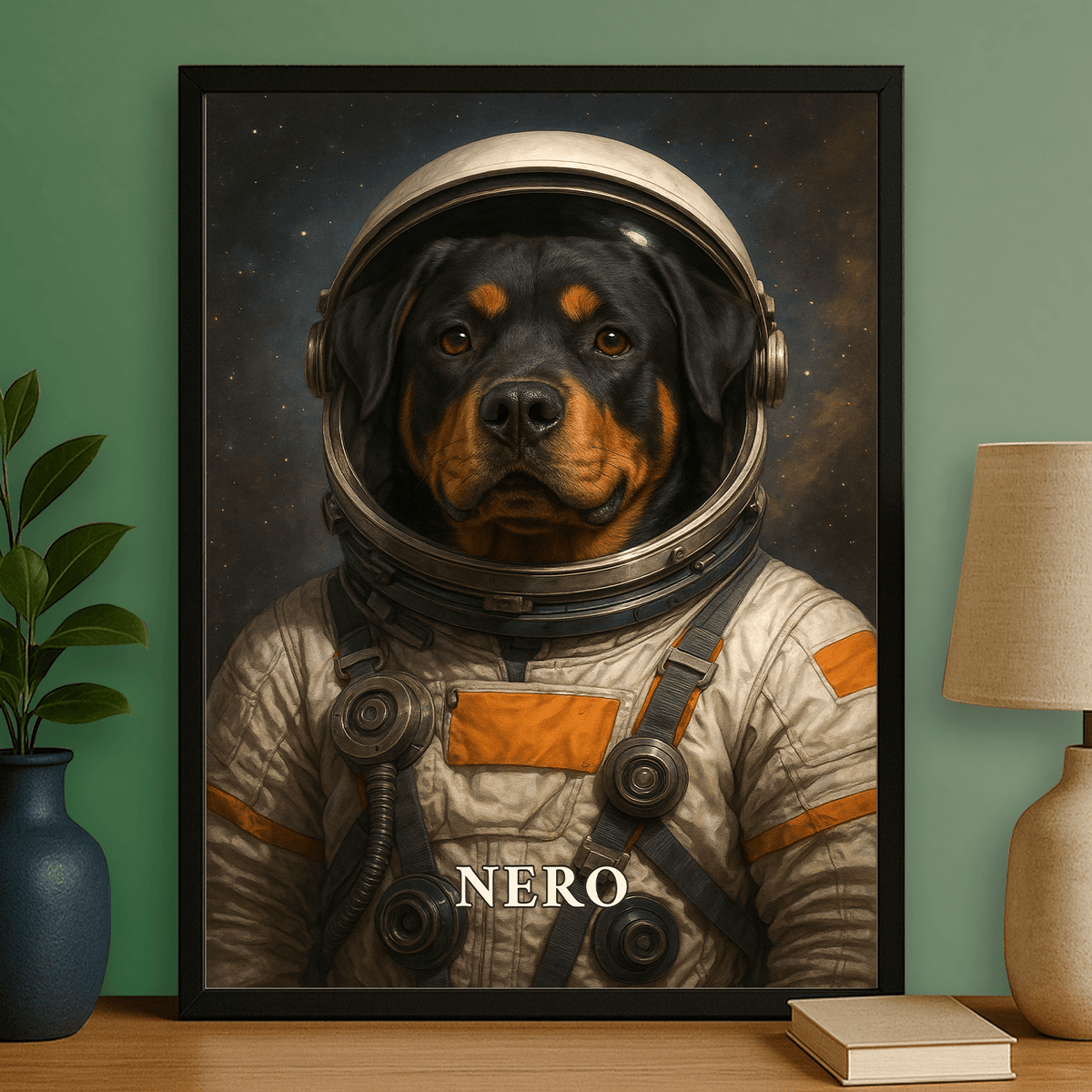 Hund als Astronaut – personalisiertes Poster für Hundefreunde - Emmygift.de