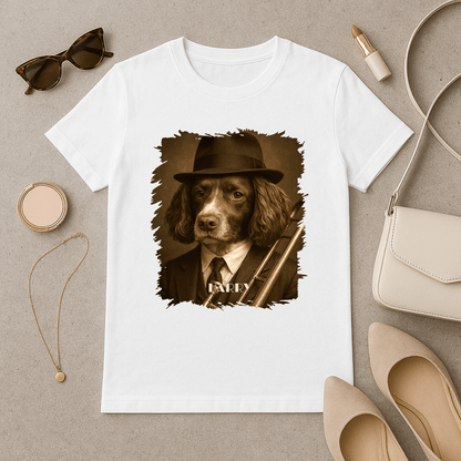 Hund als Jazzmusiker – Damen-T-Shirt mit Aufdruck für Hundefans - Emmygift.de