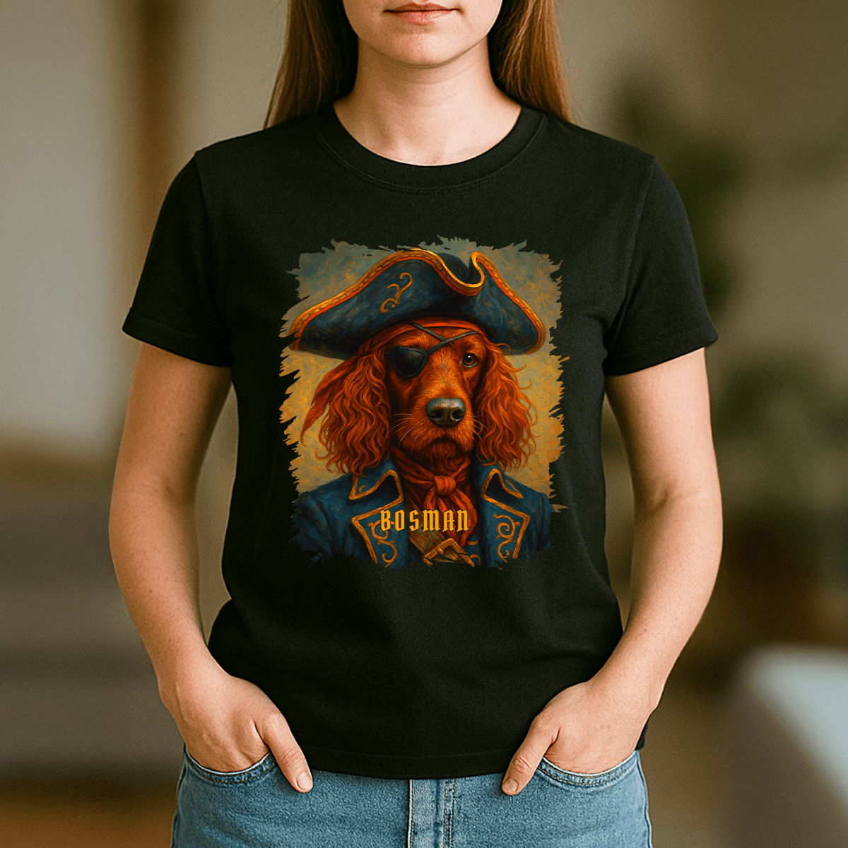 Hund als Pirat – Damen-T-Shirt mit Aufdruck für Hundefreunde - Emmygift.de