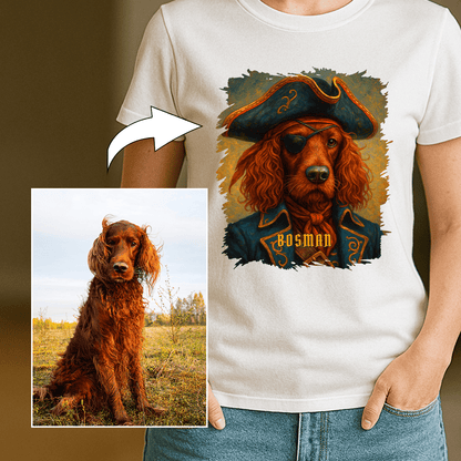 Hund als Pirat – Damen-T-Shirt mit Aufdruck für Hundefreunde - Emmygift.de