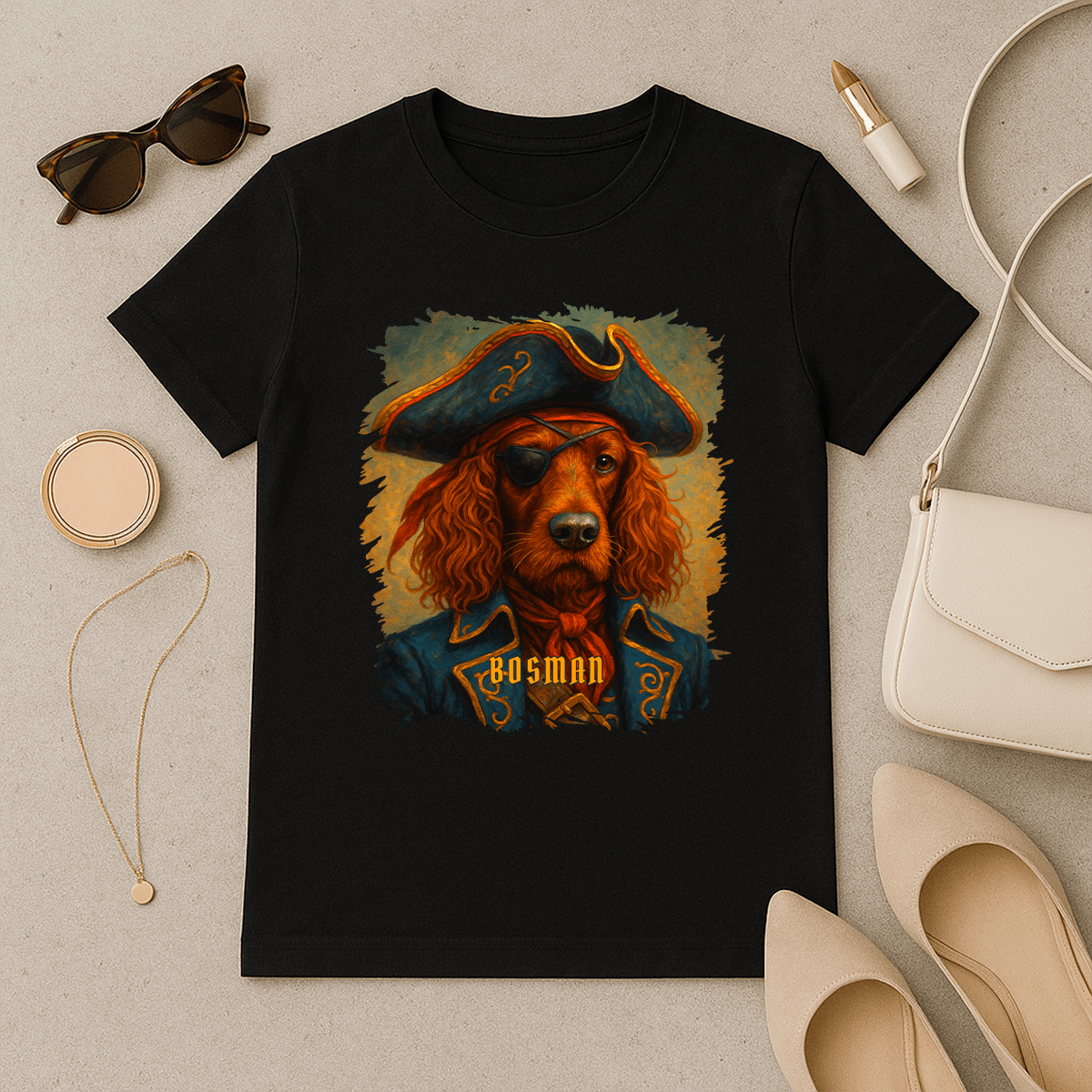 Hund als Pirat – Damen-T-Shirt mit Aufdruck für Hundefreunde - Emmygift.de