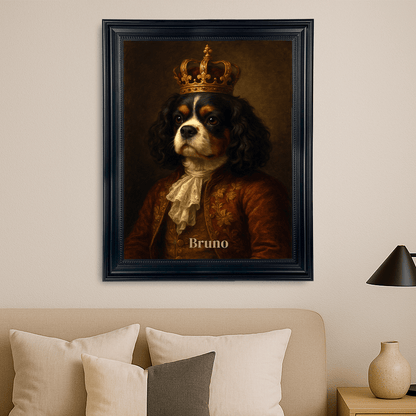 Hund im königlichen Stil – personalisiertes Leinwandbild für Hundeliebhaber - Emmygift.de